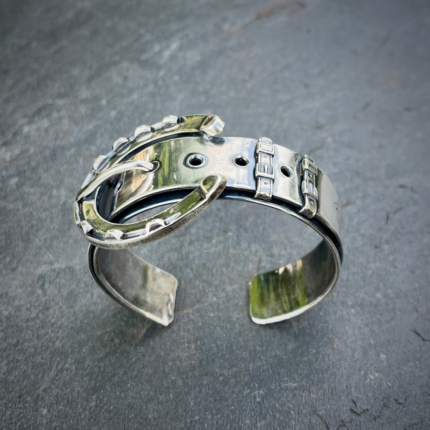 Solid Sterling Horseshoe Buckle Bracelet
