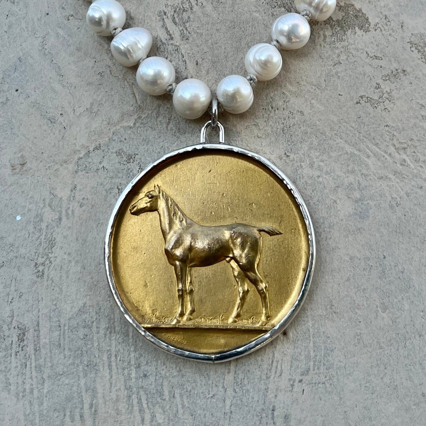 Gilded Cob Medal Necklace