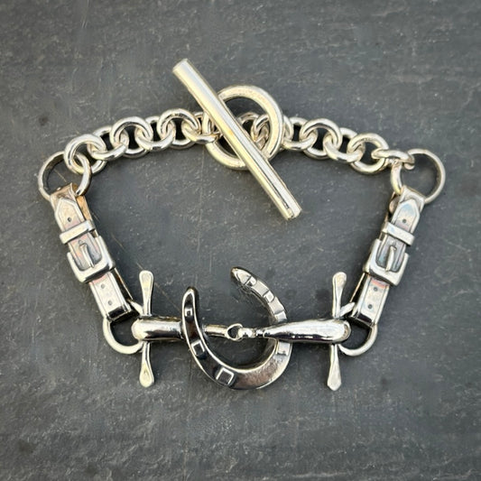 Sterling Silver Buckled Snaffle Bracelet