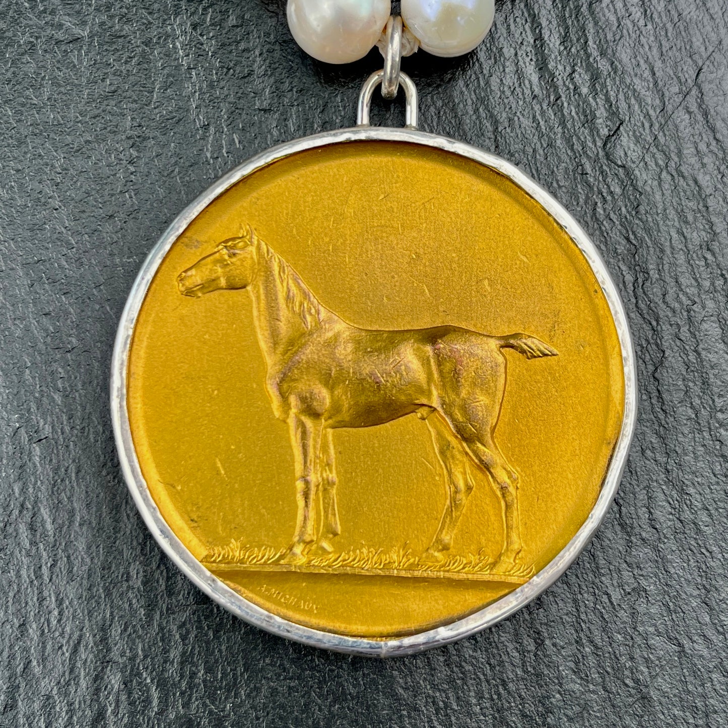 Gilded Cob Medal Necklace
